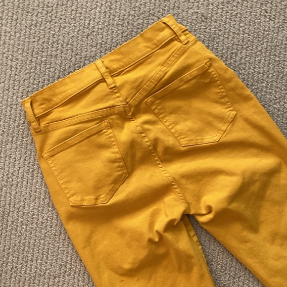 Tory Burch High Rise Skinny Jeans Pants Marigold Yellow Size 26 Stretch Like New - Picture 9 of 12